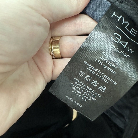 Hylete Stretch Walk Shorts Mens Black Performance Chino Golf‎ Casual 34 - Picture 9 of 9